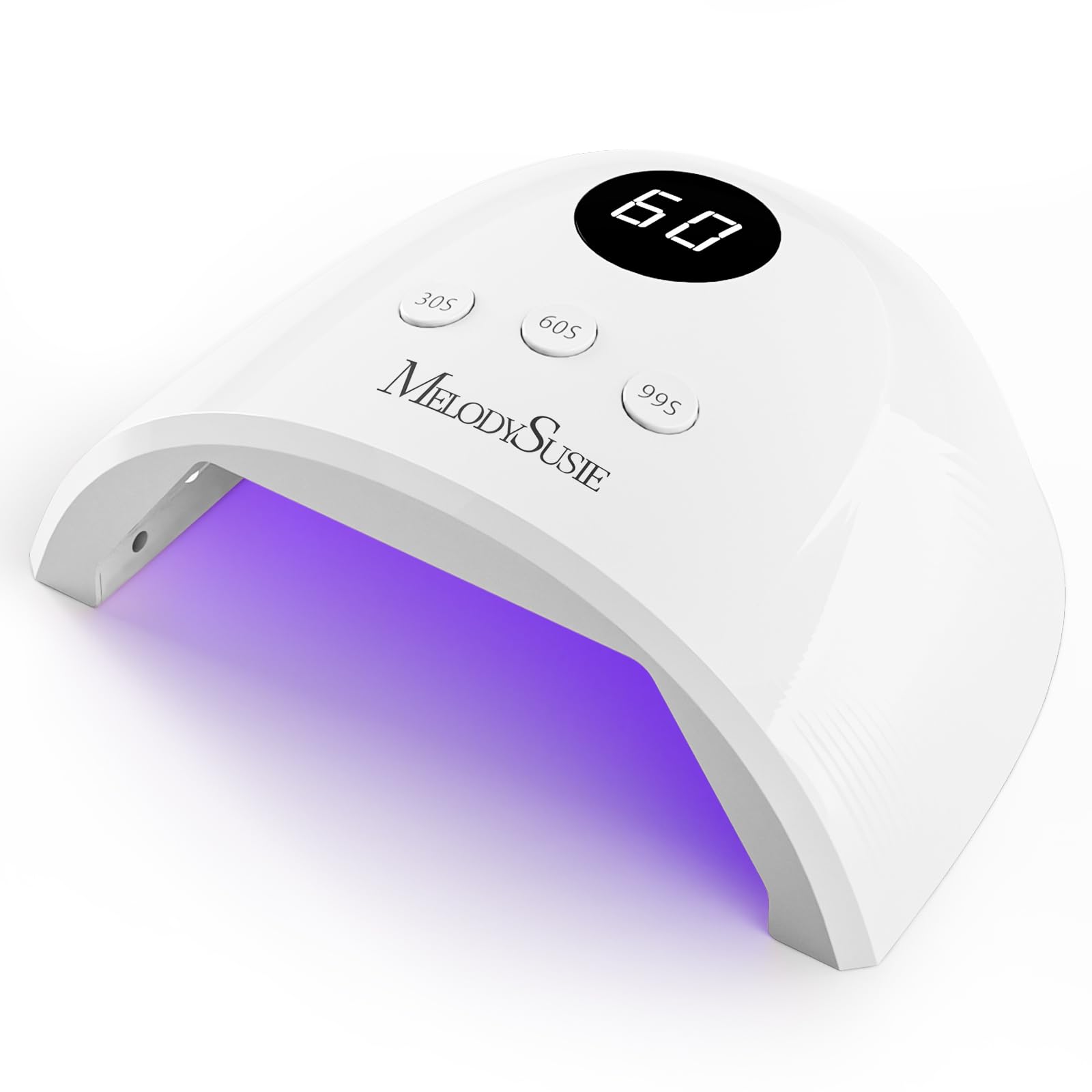 MelodySusie Compact Advanced UV LED Nail Lamp, P-Plus30F Nail Dryer with 3 Timers & Smart Sensor Cures All Gels, Especially Rhinestone Glue, Solid & Liner Gel Polishes for Advanced DIY at Home-White