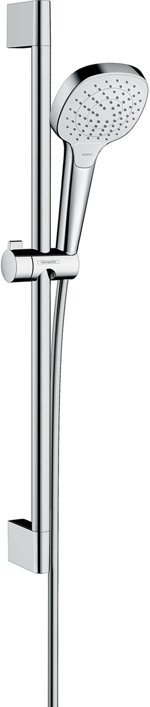 hansgrohe Croma Select E Set doccia Vario EcoSmart 9 l/min con asta doccia 65 cm, bianco/cromo, 26583400