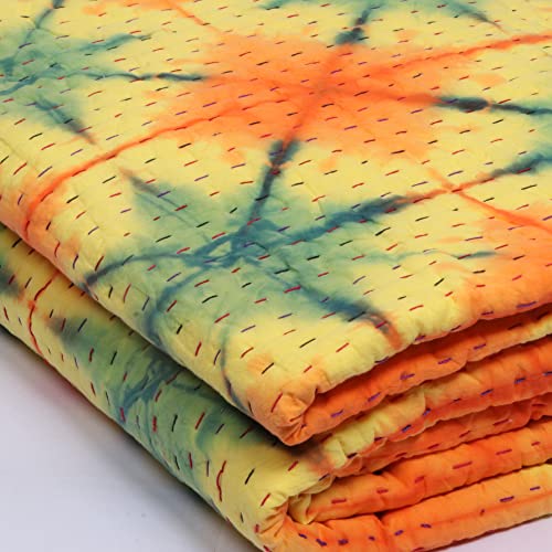Couvre-lit fait main Kantha respirant contre les nuits trop chaudes - 7