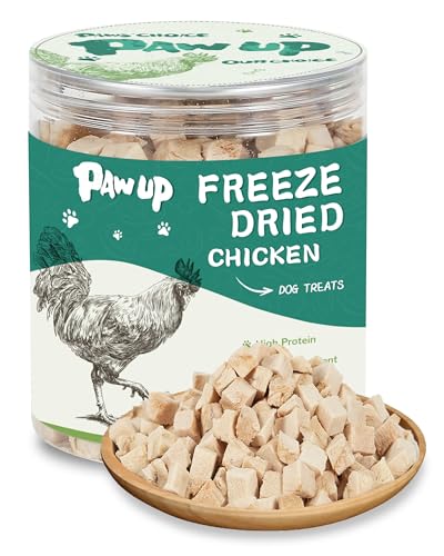 PAWUP Freeze Dried Chicken Dog Treats 100% Single Ingredient Chicken Breast High Protein Dog Treats Grain Free Dog Training Treats or Dog Food Topper 4.6 oz