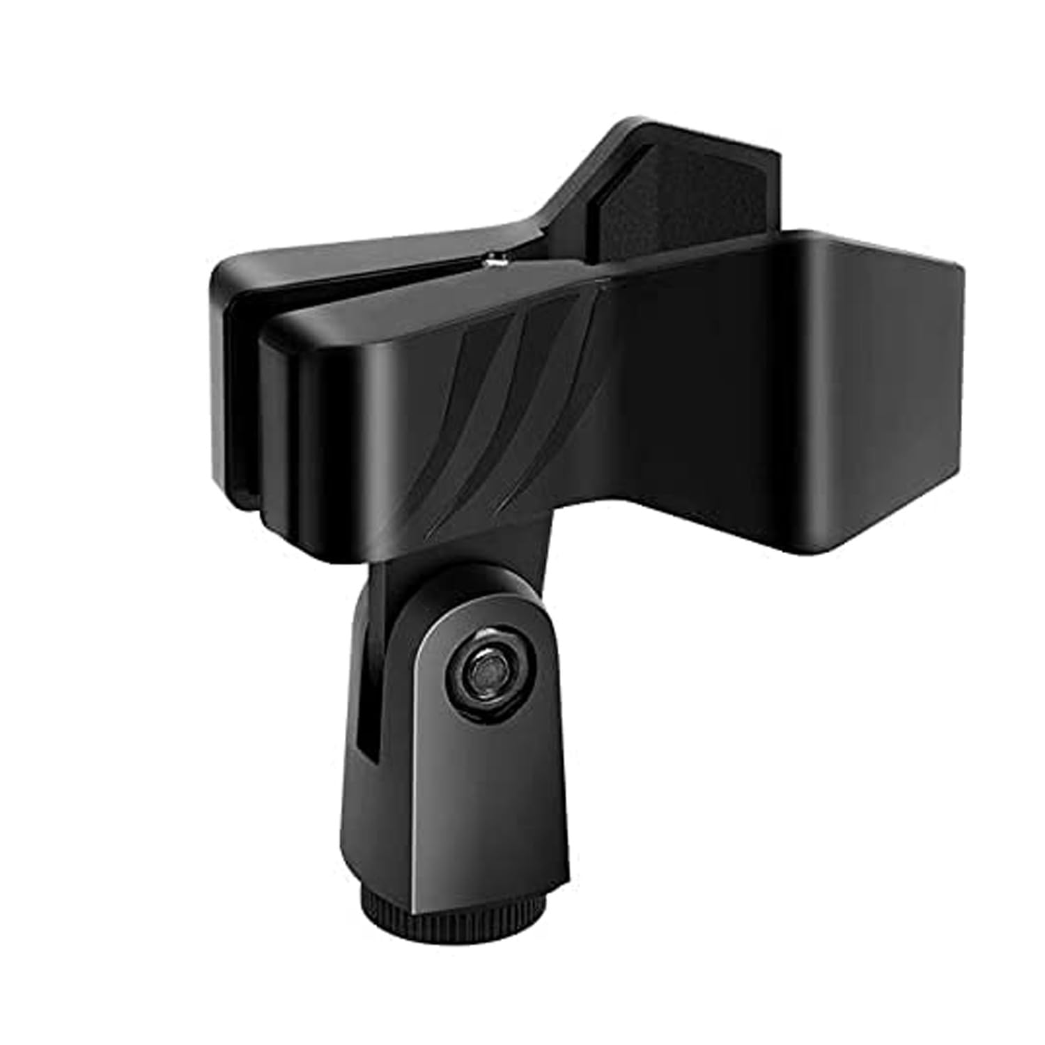Winsumm Universal Rubber Padded Microphone Clip Holder for Mic Stand Adjustable Handheld Clamp with 5/8" to 3/8" Thread Adapter Compatible with Dynamic wired Wireless Karaoke Podcast Recording Mics-image-23
