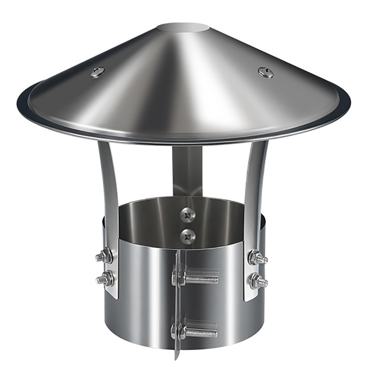 Chimney Cap Tapered Top Chimney Cover 3in 4in 6in 8in 304 Stainless Steel Adjustable Chimney Rain Caps for Fireplace Flue Furnace Exterior Stove Vent, Silver(75mm/3")