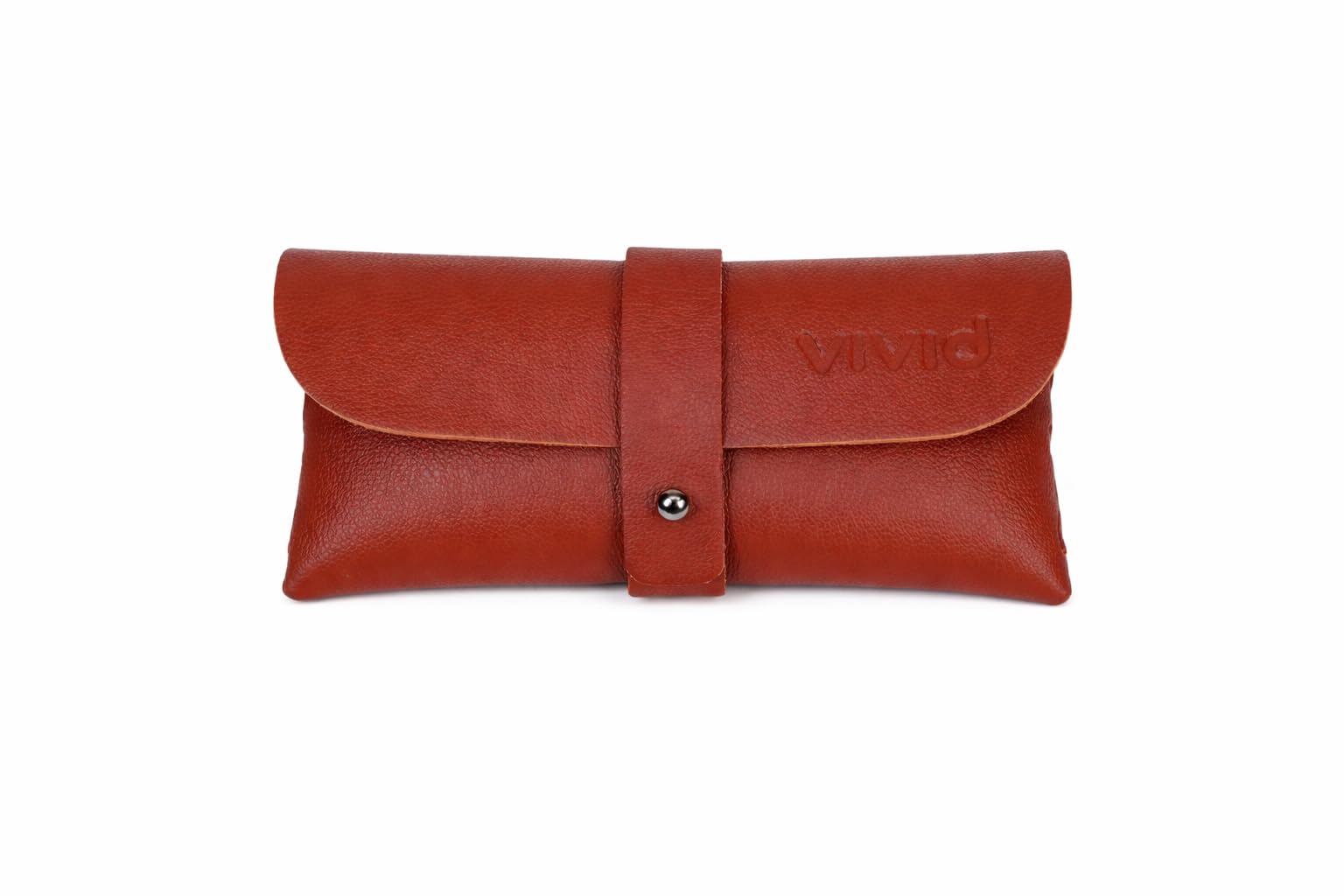 VIVID Vision Unisex Eyewear Case Cover Brown | PU Leather Spectacle Box with Soft Tricot Lining | Lightweight Protective Glasses Pouch | Slim Specs Holde | XV- CD-03-BROWN 2