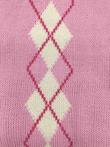 Argyle Knit Turtleneck Dog Sweater For Small Dogs Kitty Cats, Small (S) Size Pink #TOP2