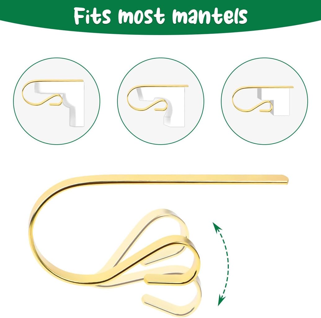 4 Ganci Per Calze Di Natale - Oro, Per Camino, Senza Forare, Decorazione Natalizia - Foto 8