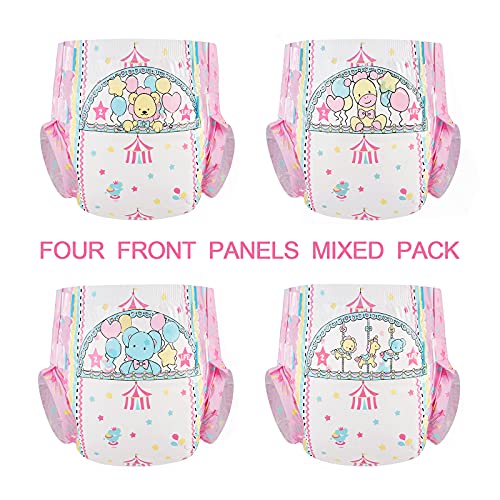 Image of Littleforbig Adult Printed Diaper 10 Pieces - Little Circus (Large 36 inch-46 inch)