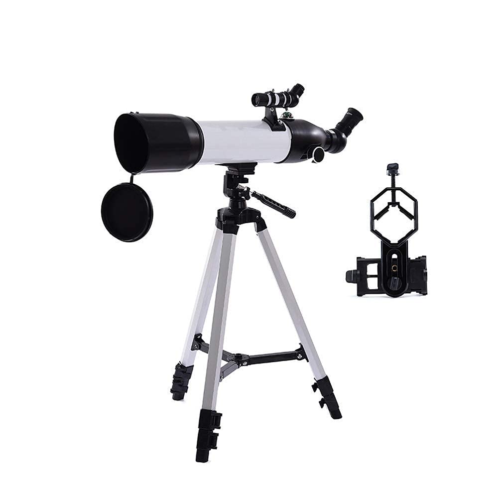 Teleskop dla dorosłych Początkujący dzieci, apertura 80 mm, astronomiczny teleskop refraktorowy 500 mm AZ z adapterem do smartfona i statywem BAK4 Prism FMC Teleskop obiektywowy do astronomii Obserwuj