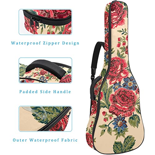 Housse de protection pour guitare acoustique avec motif fleurs de 1 cm d’épaisseur et rembourrage étanche 101,6 cm… - Les Beatles, Paul McCartney, John Lennon, RIngo Starr, George Harrison Housse de protection pour guitare acoustique avec motif fleurs de 1 cm d'épaisseur et rembourrage étanche 101,6 cm… – Image 5