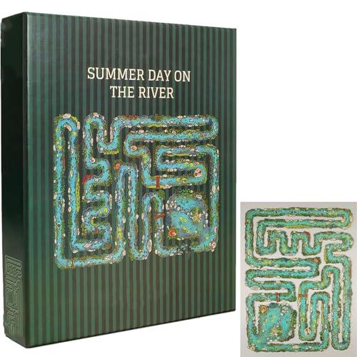 Edge Piece Puzzle,Summer Day On The River Edge Piece Puzzle,Unique River - Themed Kit, Challenging Game for Family Time
