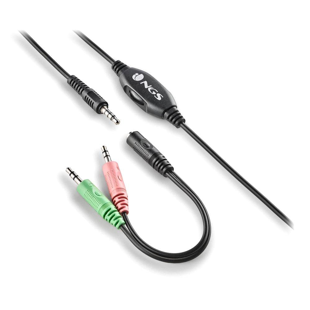 Casque Gaming NGS MSX11 Pro - Microphone Ajustable, Jack 3.5mm + Adaptateur PC - Son Qualité, Confort Longue Durée
