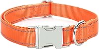 Vista 10 de Love Dream Collar reflectante para perro con hebilla de metal, collar de nailon ajustable de seguridad con hebilla de liberación rápida resistente
