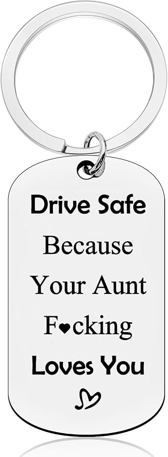 Vadaka Driver Safe Keychain for Nephew from Aunt New Driver Gift Keychain for Teens Boys Girls Sweet 16 18 Birthday Gift for Niece Nephew from Auntie Graduation Christmas Birthday Gifts