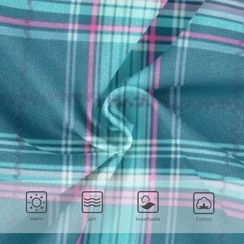 Girls' Underwear for Daily Wear Organic Underpants for Toddlers Turquoise Plaid Pattern in Sizes 2T,3T, 4T, 5T, 6Y and 8Y3