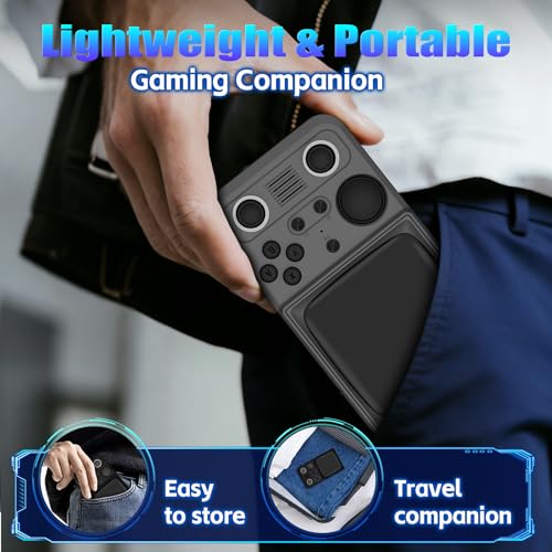 Image of R36TMAX Retro Handhled Game Console, 4.0 Inch Retro Gaming Console with 4000mAh Battery, 128GB TF Card with Video Games, Portable Retro Game Console Supports WiFi Networked Fighting, Gray
