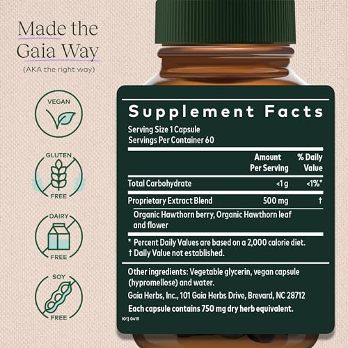 Gaia Herbs 0751063400008 Hawthorn Supreme - Hawthorn Berry Supplement To Support Heart Health - For Use At Every Age And Stage To Sustain And Support The Heart - 60 Vegan Liquid Phyto-Capsules thumb #1