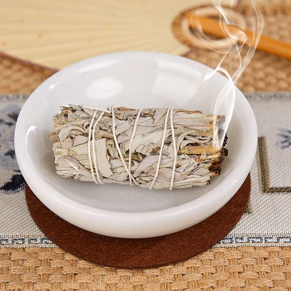 Räucherstäbchenhalter Aus Natürlichem Marmor, 26,9 Cm – Aschefänger Für Weihrauch, Palo Santo & Salbei | Weiß, Handpoliert, Mit 2 Löchern