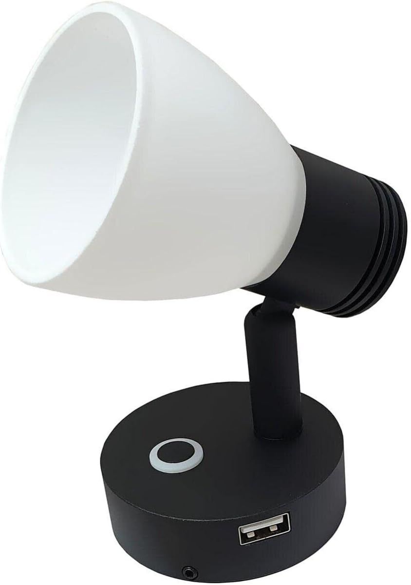 MARVIX LED Reading Light 12V 24V Spotlight Touch Control Dimmer Switch & USB Port Motorhome Caravan Campervan Boat Lamp