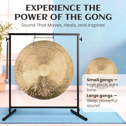 The Gong Shop Handcrafted Chinese Gong – Rich Wash & Deep Resonant Tones for Meditation, Sound Healing, Yoga or Home Decor - Stand Not Included (14" Wind Gong) - Thumbnail 7