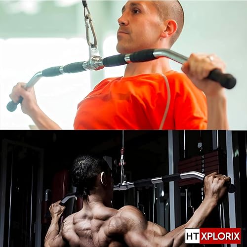 Image of LAT Pull Down Bar 46-Inch - Straight Bar Cable Attachment for Back & Upper Body Strength Training
