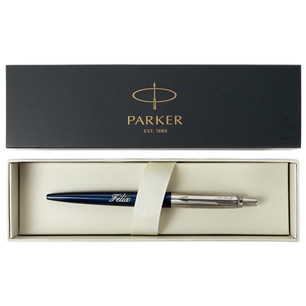 Ocadeau Parker Jotter Kugelschreiber Blau – Personalisierbar Mit Gravur, In Parker-Box