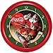 Coca Cola 90th Anniversary Santa and Train Christmas Carol Sound Clock, 8 Inch