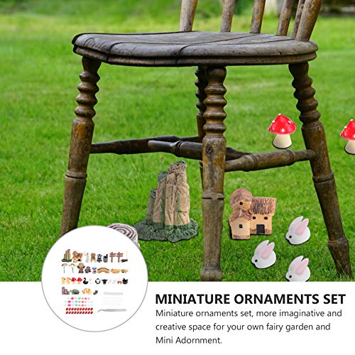 YARNOW 99 peças de acessórios de jardim Zen, miniaturas de jardim de fadas, decoração de caixa de ar