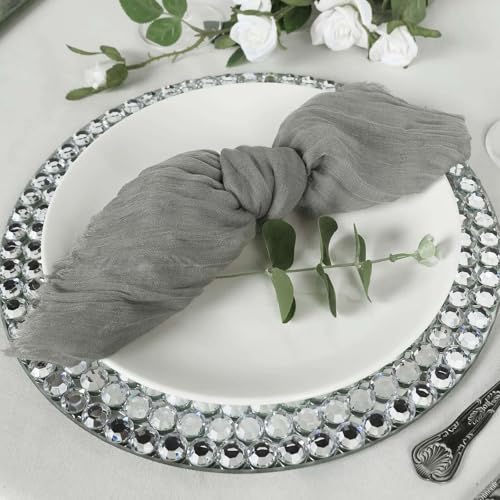Servilletas de tela gris mate gauze 24x19 pulgadas pack 5 miniatura 2