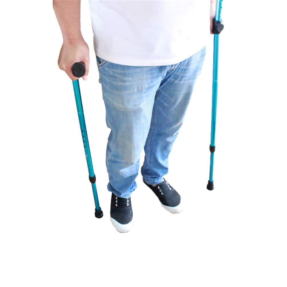 MU Ascellare Stampelle per Anziani Disabili Stampelle, Medico Ergonomica Regolabile in Altezza Pieghevole Walking Stick in Alluminio,1Pcs