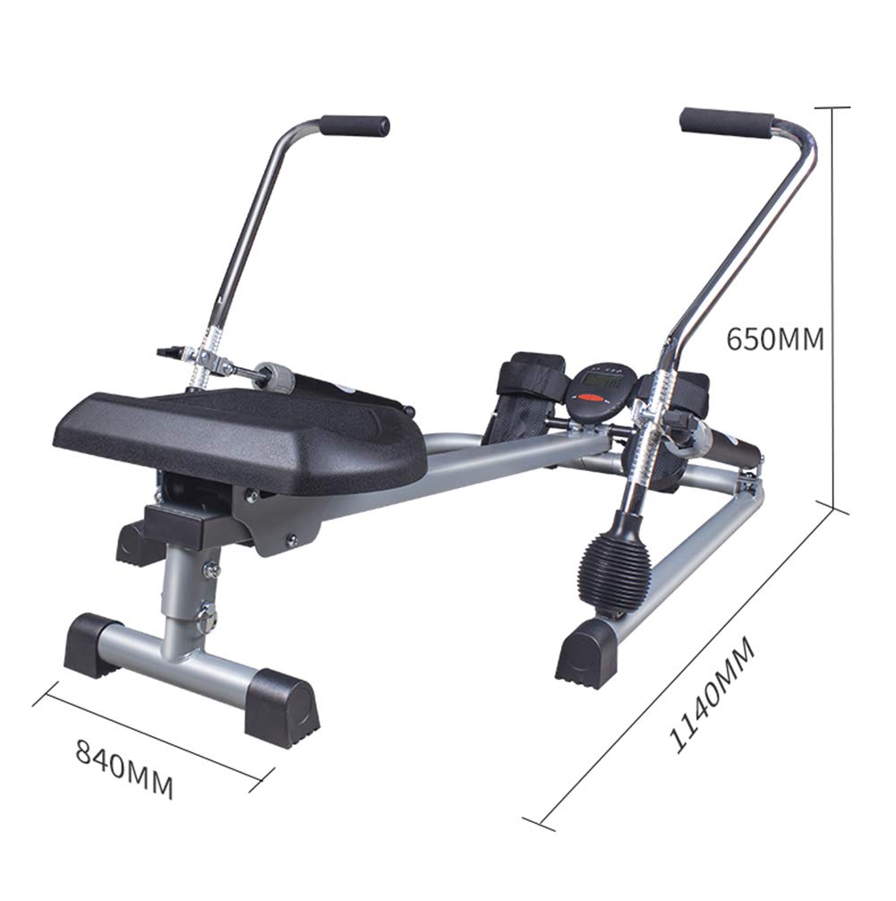 Máquina de Remo Plegable, Máquina de Remo Hidráulica, Resistencia Ajustable, con Pantalla LCD, Carga Máxima 120 Kg, para Gimnasio en Casa
