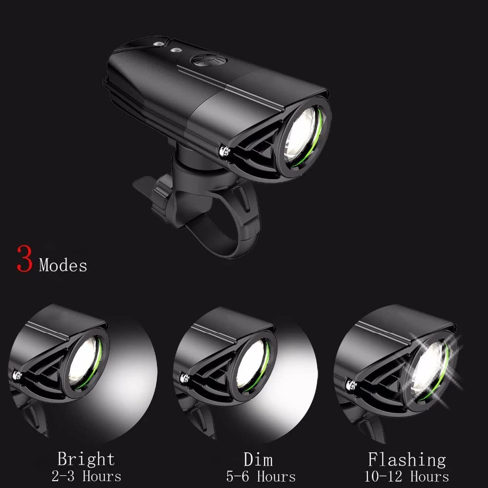 Lampe Frontale de vélo Rechargeable USB LED T6, étanche, Accessoire de Lampe Torche pour vélo, Noir, 1200 mAh