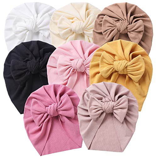 Baby Hats Newborn Baby Turban Baby Girls Hospital Hat Infant Toddler Kid Hat Big Hair Bow Top Knot Head Wrap