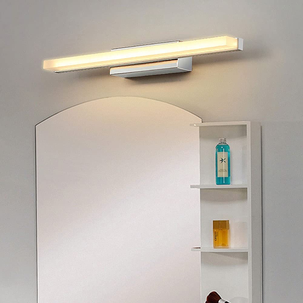 Lampada Frontale a Specchio a LED da 6 W, Lampada da toeletta per Bagno Impermeabile IP44, Paralume in Acrilico, Applique da Parete in Acciaio Inossidabile sopra l'armadietto a Specchio.
