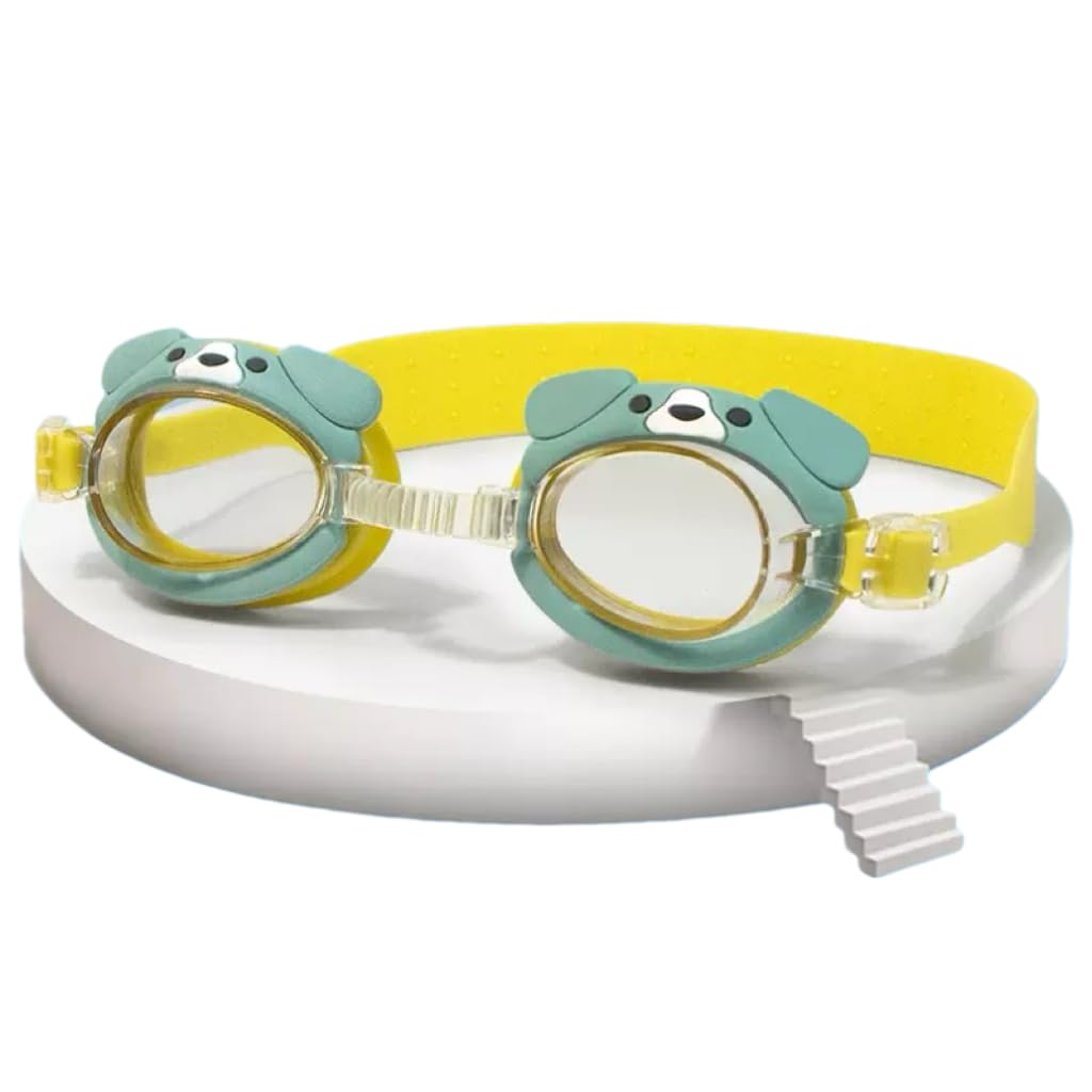 GS Forever Kids Swimming Goggles Safe Soft Silicone Anti-Fog Waterproof No Leaking Crystal Clear Swim Goggles Unicorn Shark for Kids Children and Teens Age 3-15 (Dog)