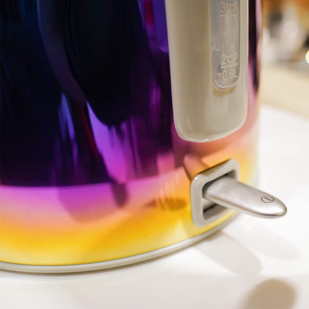 AKIS La Fête Design Toaster und Wasserkocher Set Edelstahl Regenbogen 850W 1,7L 2400W