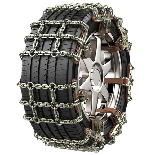 Cabagii Emergency Snowfield Chains, Tire Chains with Thickened Manganese Steel fits Car Truck SUV in Ice surface, Sand and Mud(8 Packs, Tire Width 165-285mm)