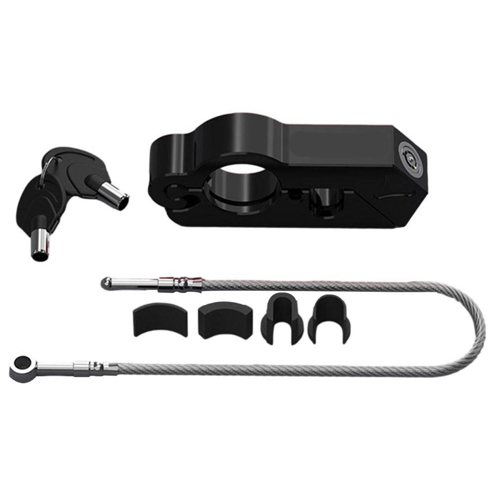 Poayuewr Black Handlebar Lock,Brake Throttle Lock 2 In 1 Motorcycle Grip Lock Helmet Anti-Theft Aluminum Alloy Brake Vehicle Handle Horn