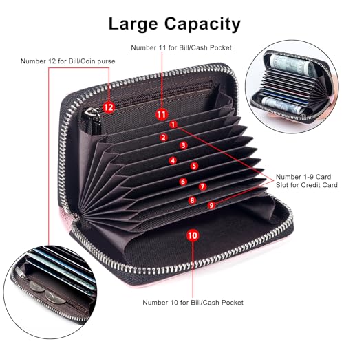 Image of Credit Card Wallet, RFID Card Case Wallet, Zipper Card Cases Holder for Men Women, RFID Blocking, KeyChain Wallet, Compact Size Card Organizer Case for Women