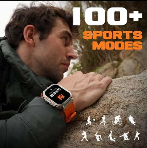 Image of Smart Watch for Samsung Galaxy A15 5G Military Smart Watch for Men (Answer /Make Call), 1.85in HD Tactical Sports Rugged Smartwatch, Fitness Tracker Watch for Android /iOS Phones - Black
