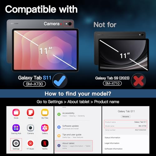 Image of JETech Screen Protector for Samsung Galaxy Tab S11, with Easy Installation Frame, Tempered Glass Film, HD Clear, 11-Inch Display, 2-Pack
