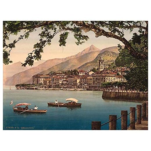 PHOTO BELLAGIO GENERAL LAKE COMO ITALY LANDSCAPE BOATS ART PRINT POSTER BB8957