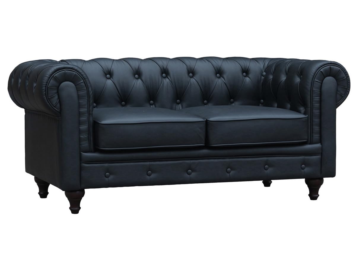 Habitat et Jardin Sofá Chesterfield Aliza- 2 plazas - Negro