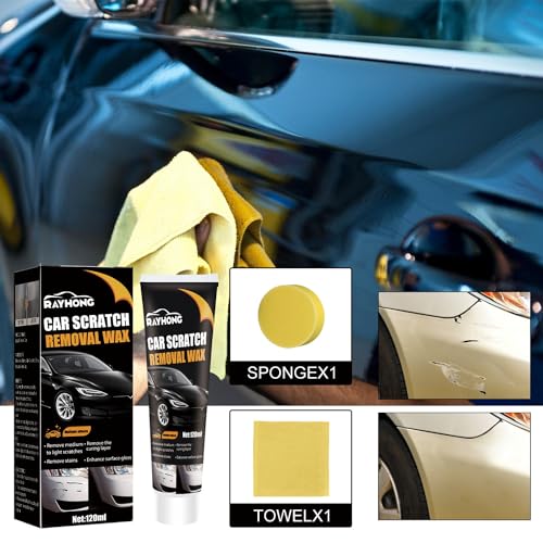 2PC 2024 New Car Scratch Repair Paste Polishing Wax, Scratch Repair Wax for Car, Professional Car Scratch Remover Kit with Wipe & Sponge for Car Vehicles Deep Scratches - Image 3