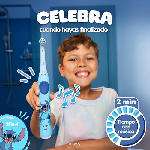 Miniatura 7 de Oral-B Io Kids Disney Stitch Cepillo De Dientes Eléctrico Para Niños 6 Años, 1 Cabezal, Estuche De Viaje, 3 Modos Con Modo Sensible Apto Para Niños, Temporizador Con Música