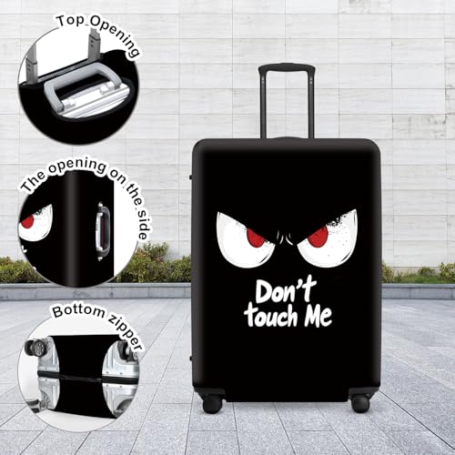 Image of DON'T TOUCH ME Luggage Cover, Funny Travel Accessories with Inspirational Quotes, Durable Suitcase Protector
