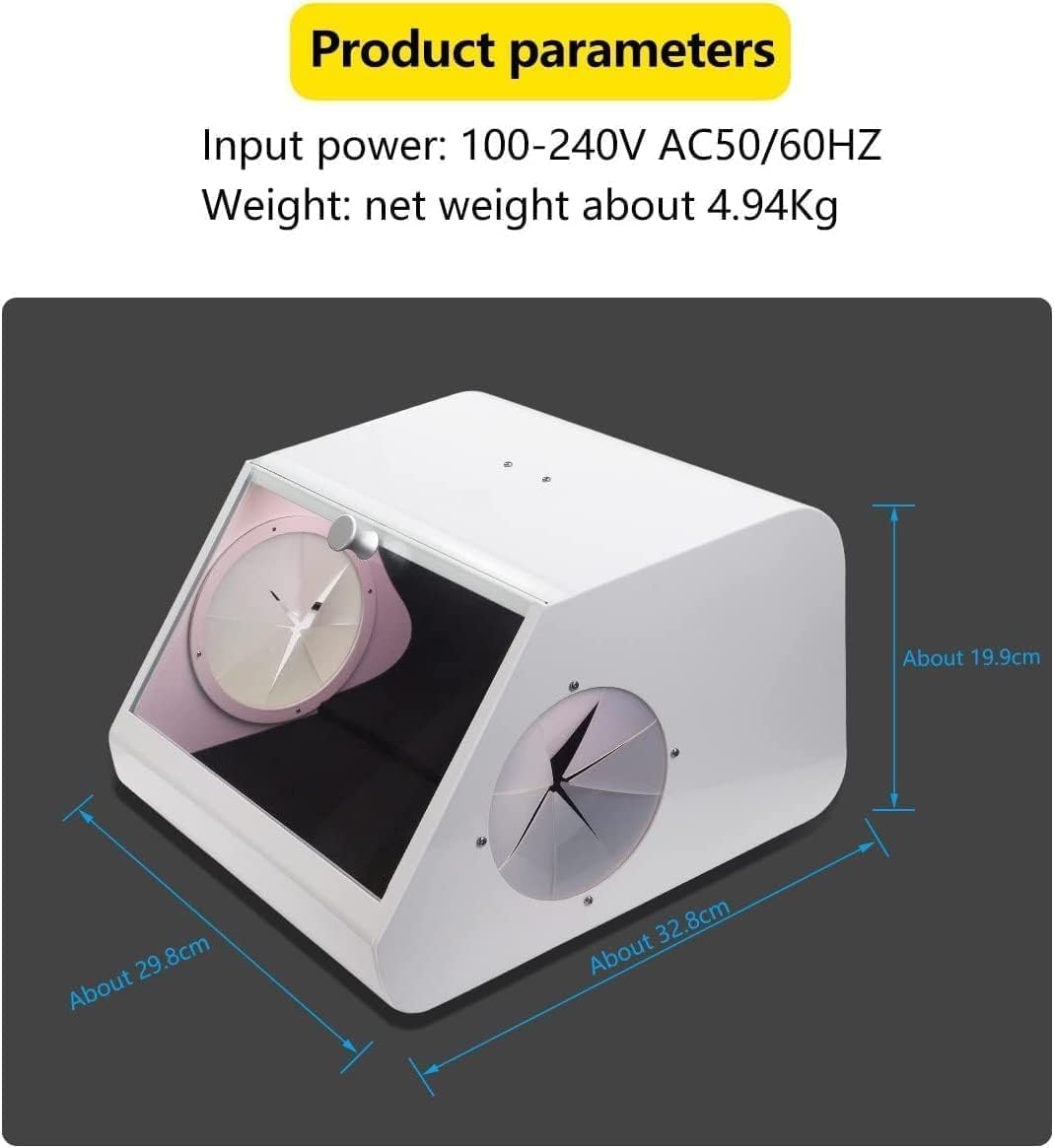 Colector De Polvo Para Arenado De Laboratorio Dental Global-dental, Extractor De Vacío Led De Alta Resistencia, Caja De Pulido Y Rectificado, Protector De Lapeado, Estuche A Prueba De Polvo Para
