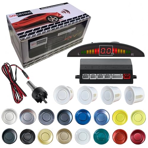 Image of Parking Sensor Kit Backup Sensor Kit Reverse Sensor for Car 18 Color Options for Probes Adjustable Alarm Volume Professional Sensore de Reversa para Carro Safe Driving Assistant(White)