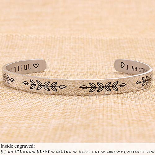 Btysun Bracelets for Women Mothers Day Bracelet Gifts from Daughter Inspirational Gifts for Women Graduation Gifts for Her Motivational Birthday Cuff Bangle Friendship Personalized Mantra Jewelry…