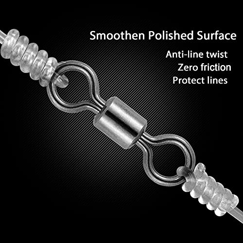 Image of Dr.Fish Saltwater Fishing Rolling Swivel Size 1 /0 132Lb Stainless Steel Rig Connector (Pack of 40)