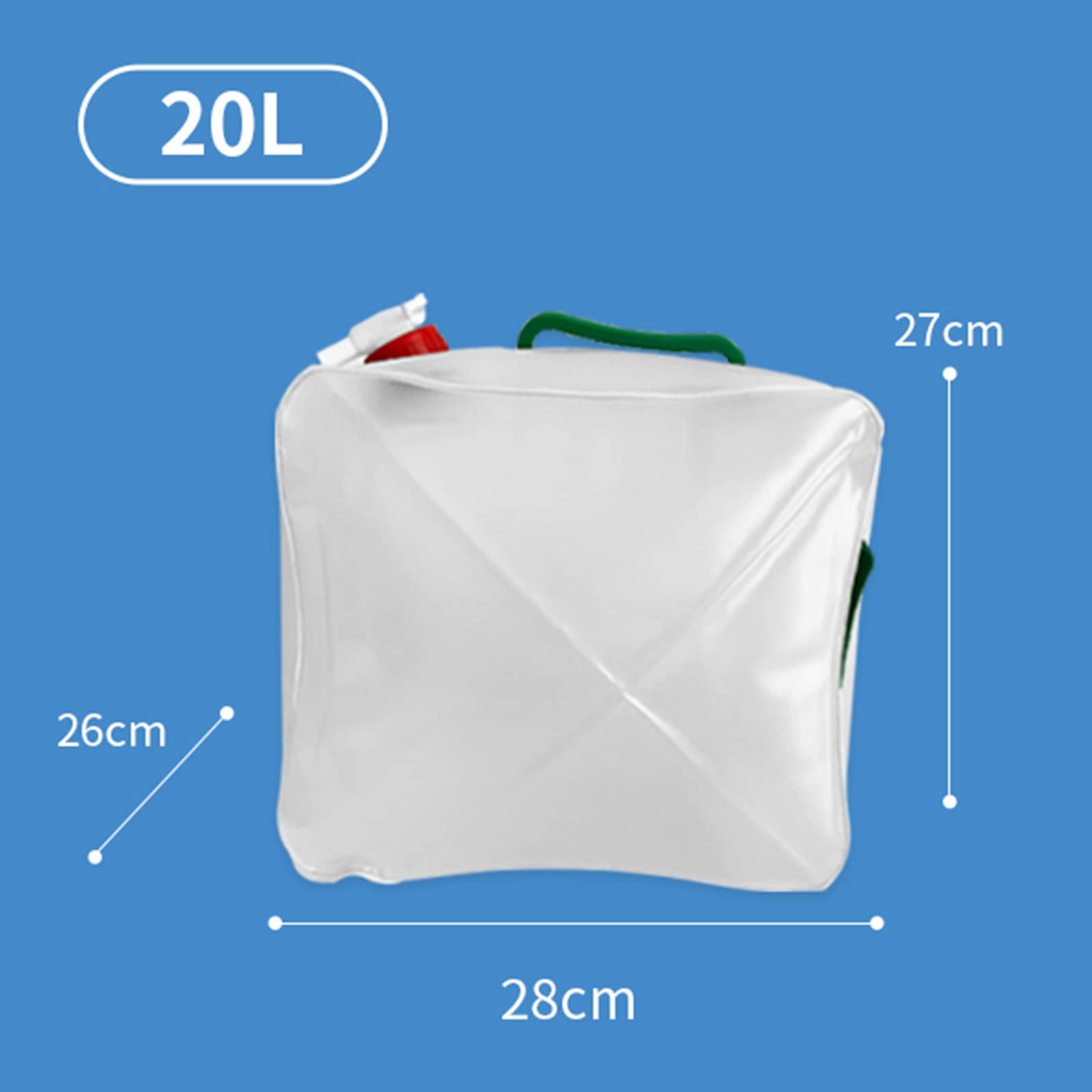 LFFH Collapsible Water Container, BPA Free Plastic Water Bag Tank Camping No Leak for Party Kitchen Picnic Bar BBQ Longer Time (Color : Clear, Size : 20L)