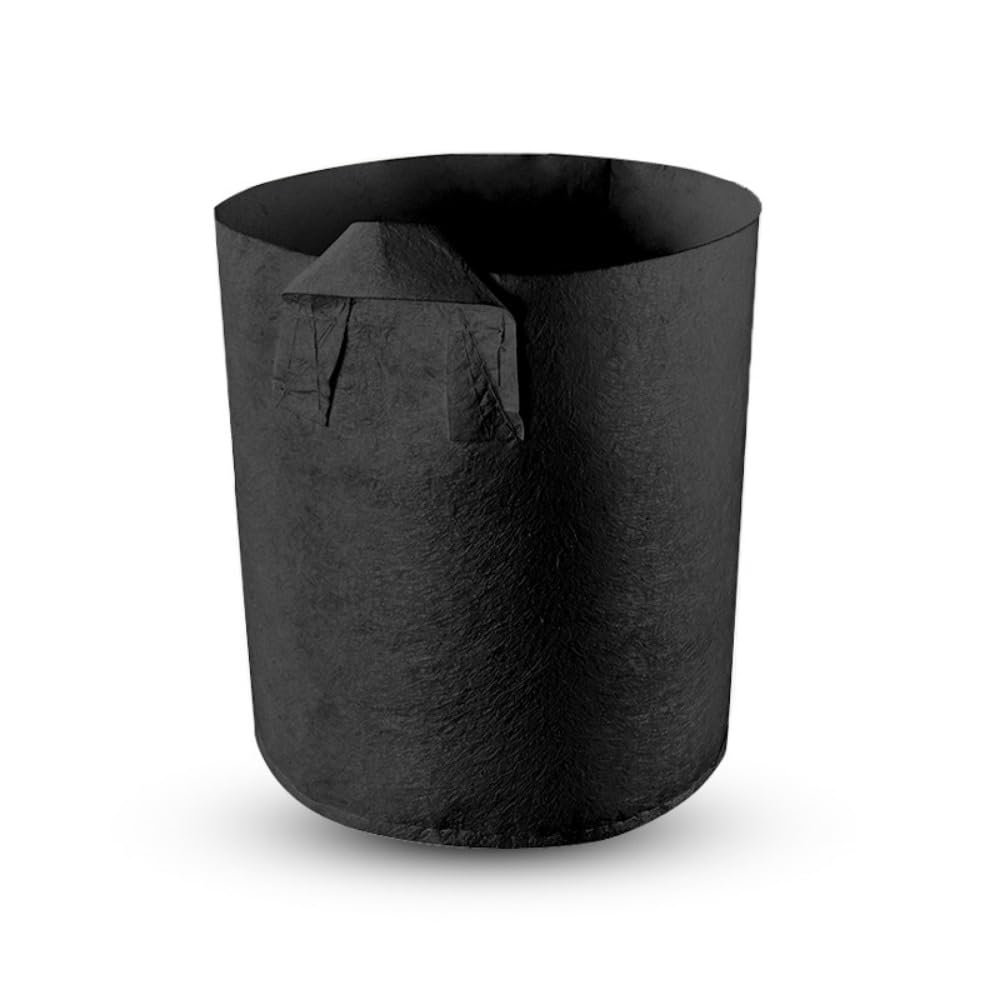 Bolsas de cultivo de tomates de tela no tejida con asas para verduras, patatas, tomates, cultivo de verduras (60 x 40 cm, negro)